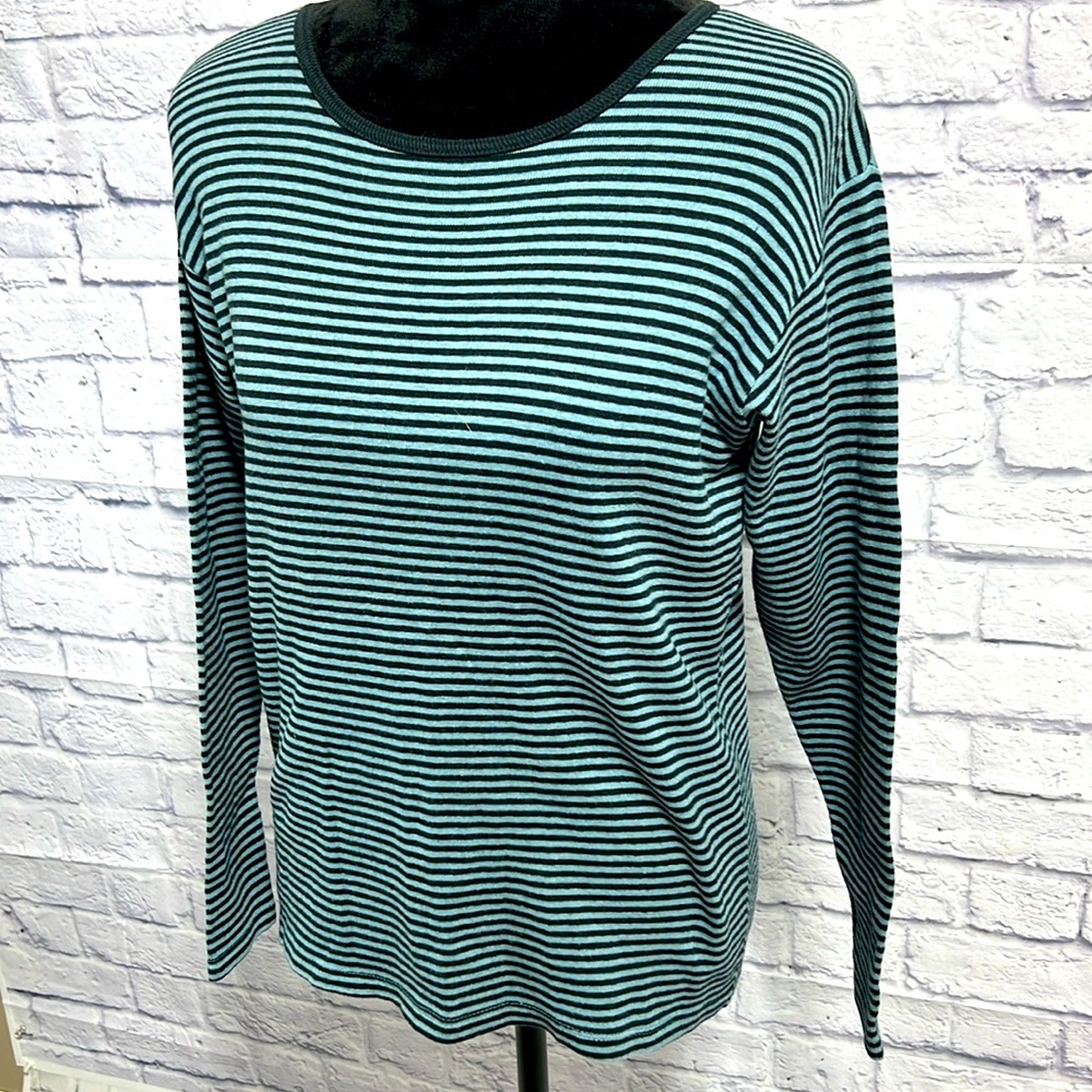 Karen Kane Easy Wear Long Sleeved Striped Shirt